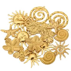 Stainless Steel Charm Set with Natural Motifs 14 S9f6600a2695447889c4f2706248a387aD