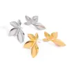 Stainless Steel Leaf Stud Earrings