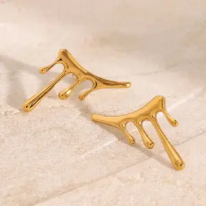 Stylish Gold Stainless Steel Liquid Earrings 10 S9f795329b11c4059b367791b5b8f66afa
