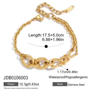 Stainless Steel Double Color Knot Bracelet 16 S9f90e4d2c4354067b948ec8fd87a9e8c0