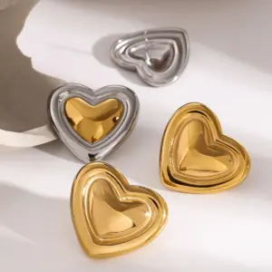 Heart-Shaped Stainless Steel Gold Earrings 10 S9fb2c3b8d6e74f77b5a64834581cfe40r