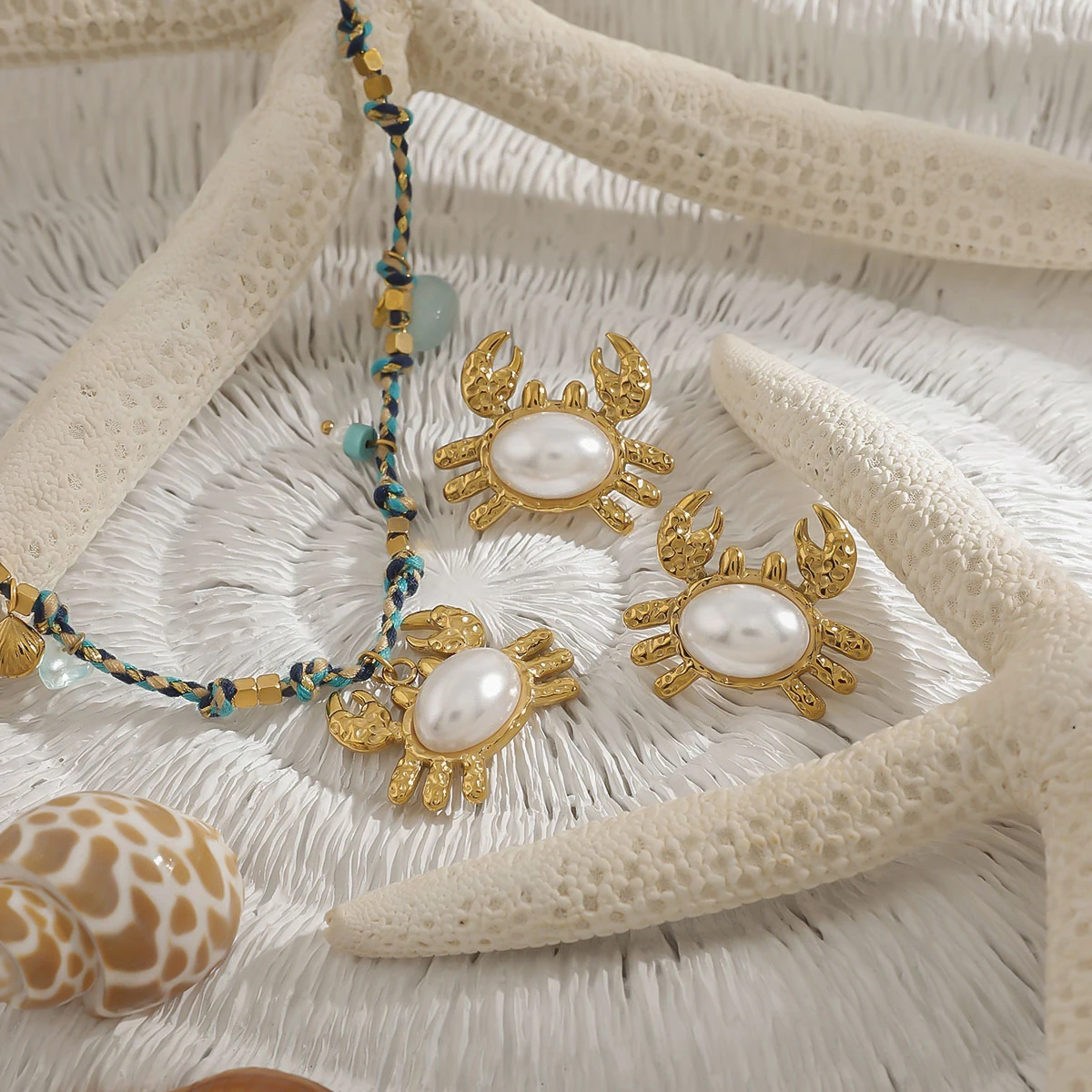 Beach-Inspired Stainless Steel Crab Jewelry Set 5 Beach-Inspired Stainless Steel Crab Jewelry Set - Image 5