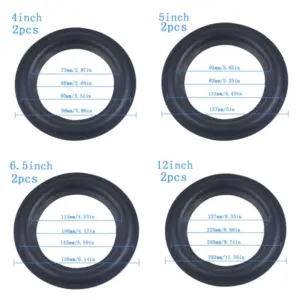 Rubber Speaker Surround Repair Rings Set