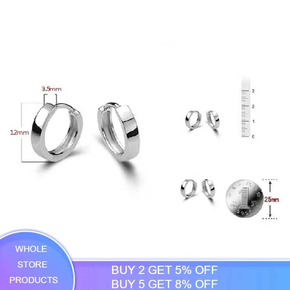 Sterling Silver Round Hoop Earrings 2 Sterling Silver Round Hoop Earrings - Image 2