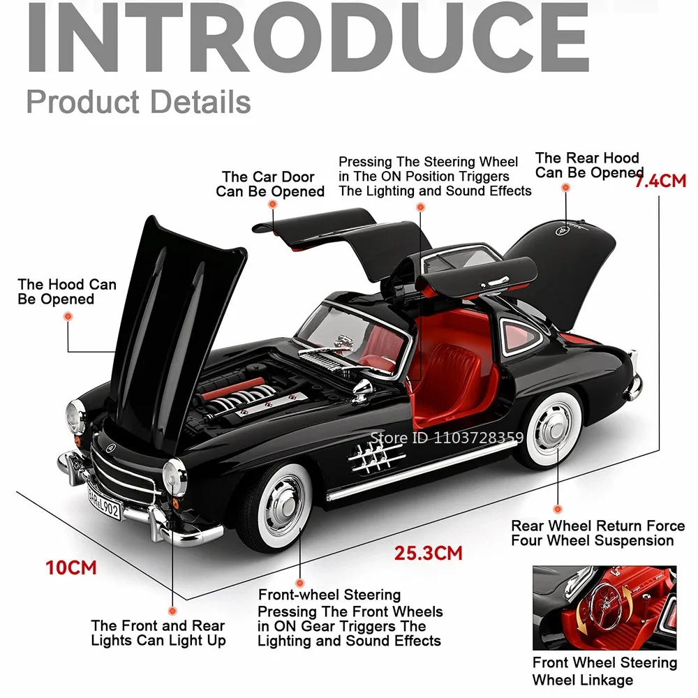 1:18 Vintage Mercedes 300SL & 500K Model 2 1:18 Vintage Mercedes 300SL & 500K Model - Image 2