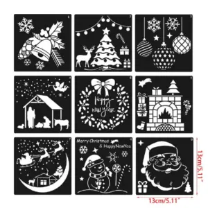 Christmas Holiday Scene Stencil Set 12 pcs 11 S9ff00e61b45343dcb25720aae5ccbe8fz