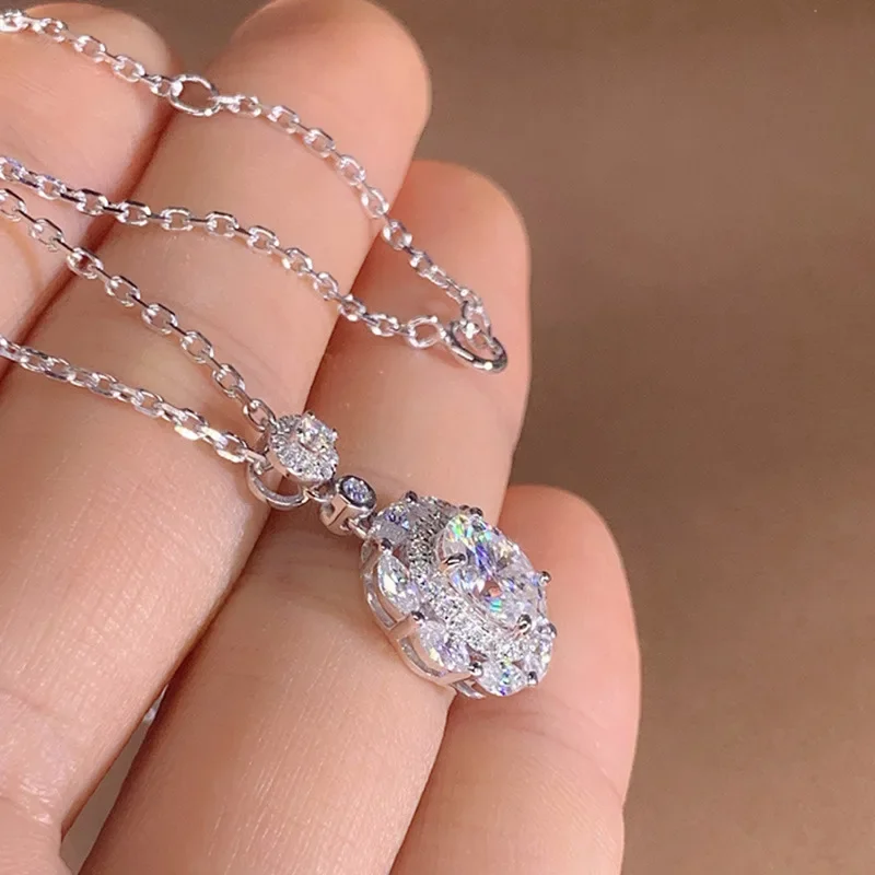 Geometric Flower Zircon Necklace for Women 5 Geometric Flower Zircon Necklace for Women - Image 5