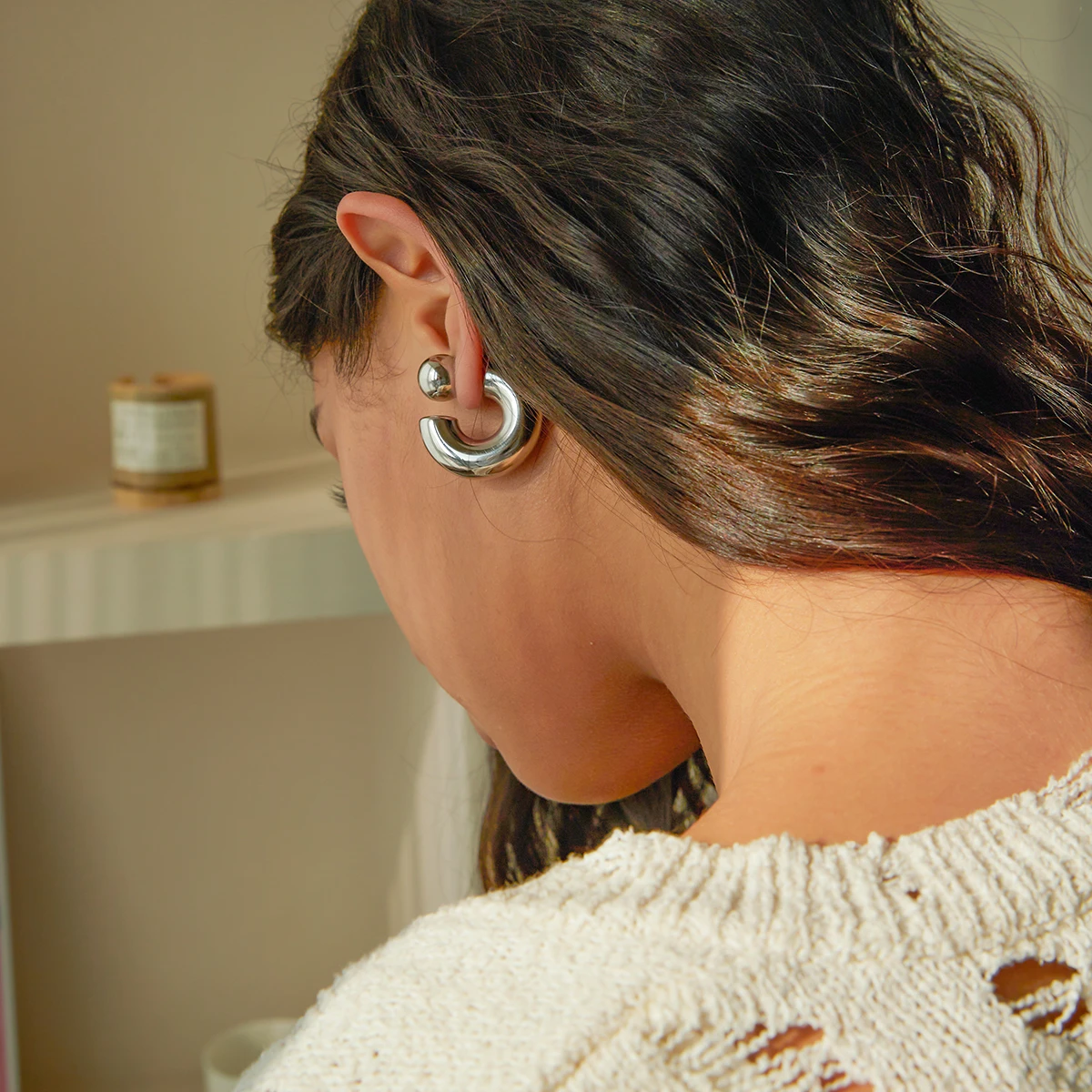 Bold Reversible Stainless Steel Earrings 4 Bold Reversible Stainless Steel Earrings - Image 4