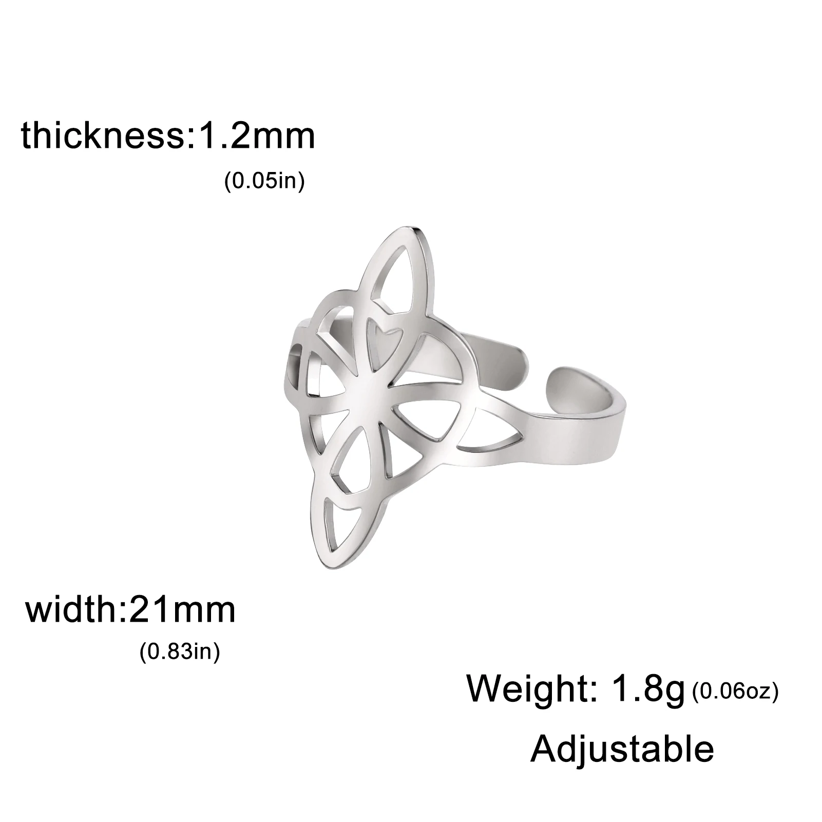 Adjustable Stainless Steel Witch Knot Ring 10 Adjustable Stainless Steel Witch Knot Ring - Image 10