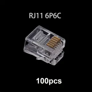 RJ11 Connector Set 20/50/100 Pack with Gold Plated Contacts 17 Sa0b9cb8cad194070bd0fe7754ef5c2c9s