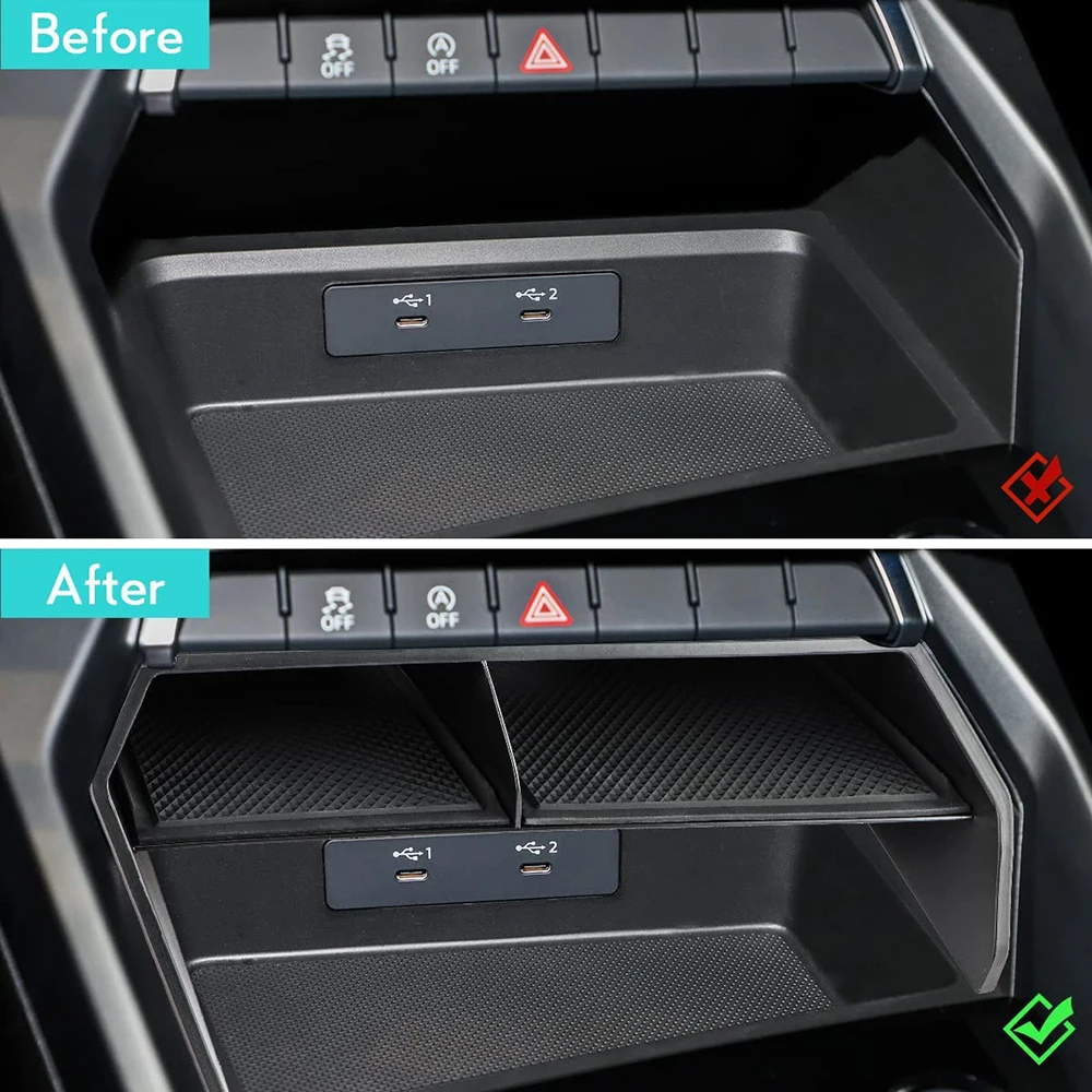 A3 8Y Sportback Console Tray Black Plastic 3 A3 8Y Sportback Console Tray Black Plastic - Image 3