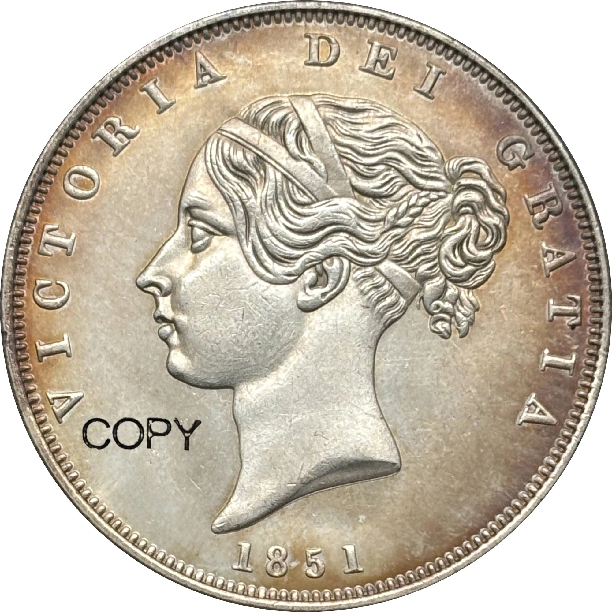 Vintage 1851 Victoria Half Crown Replica Coin 3 Vintage 1851 Victoria Half Crown Replica Coin - Image 3