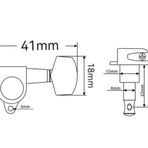 Chrome Electric Guitar Tuning Pegs Set (6pcs) 11 Sa149eef3609945968f9fd48e2e812132x