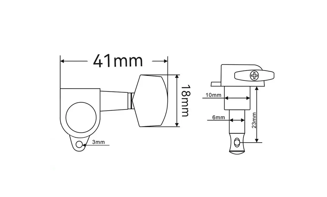 Chrome Electric Guitar Tuning Pegs Set (6pcs) 6 Chrome Electric Guitar Tuning Pegs Set (6pcs) - Image 6