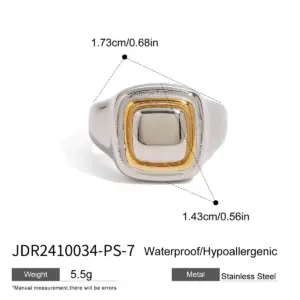 Two-Tone Stainless Steel Square Stud Earrings 15 Sa14bd6a1a2e847229e47342fb65dded1U 2