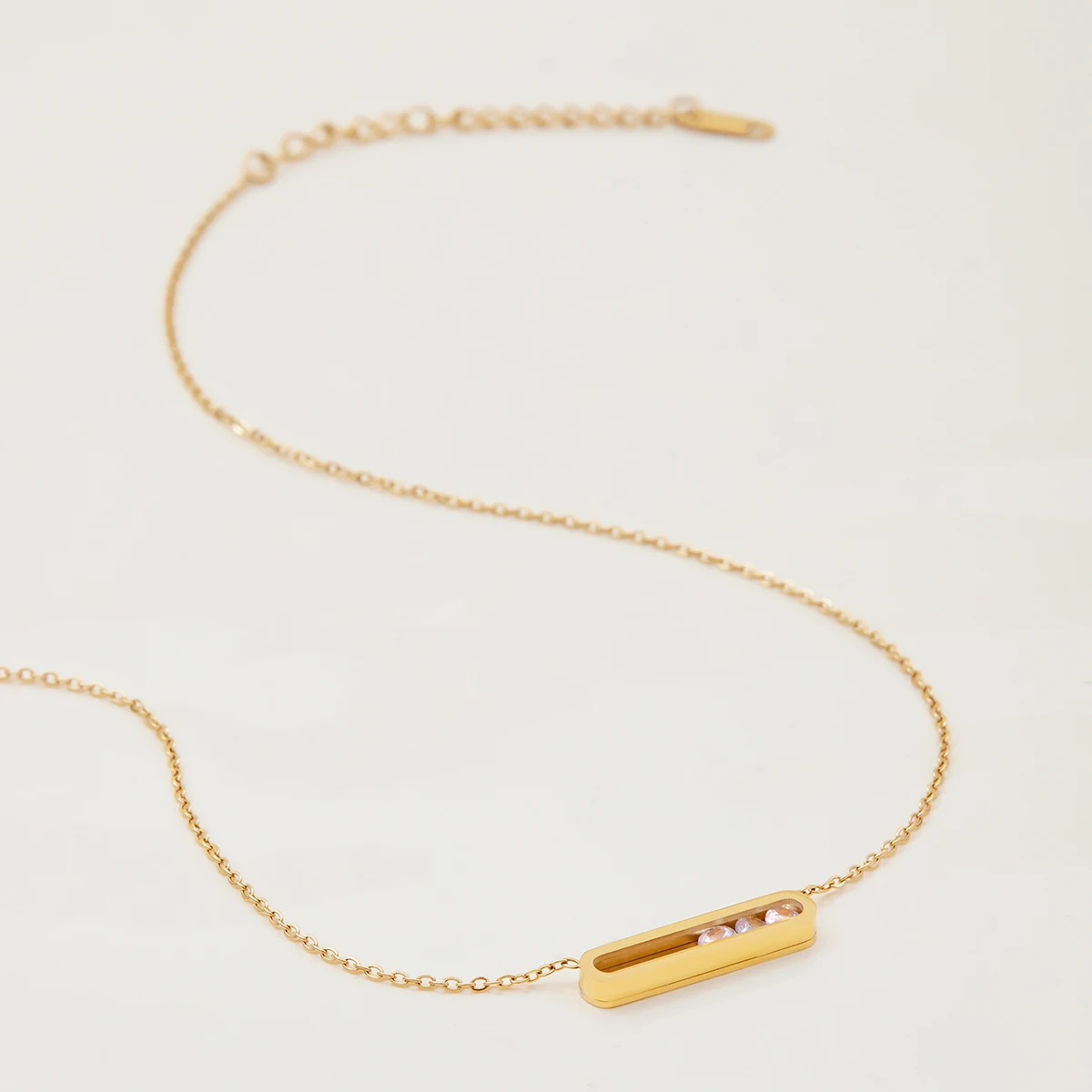 Gold-Tone Stainless Steel Geometric Necklace 6 Gold-Tone Stainless Steel Geometric Necklace - Image 6