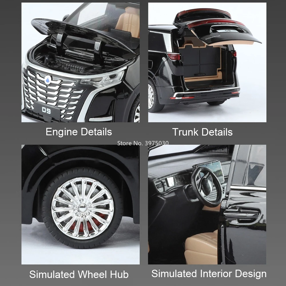 1:24 Scale Diecast SUV Model in Black 3 1:24 Scale Diecast SUV Model in Black - Image 3