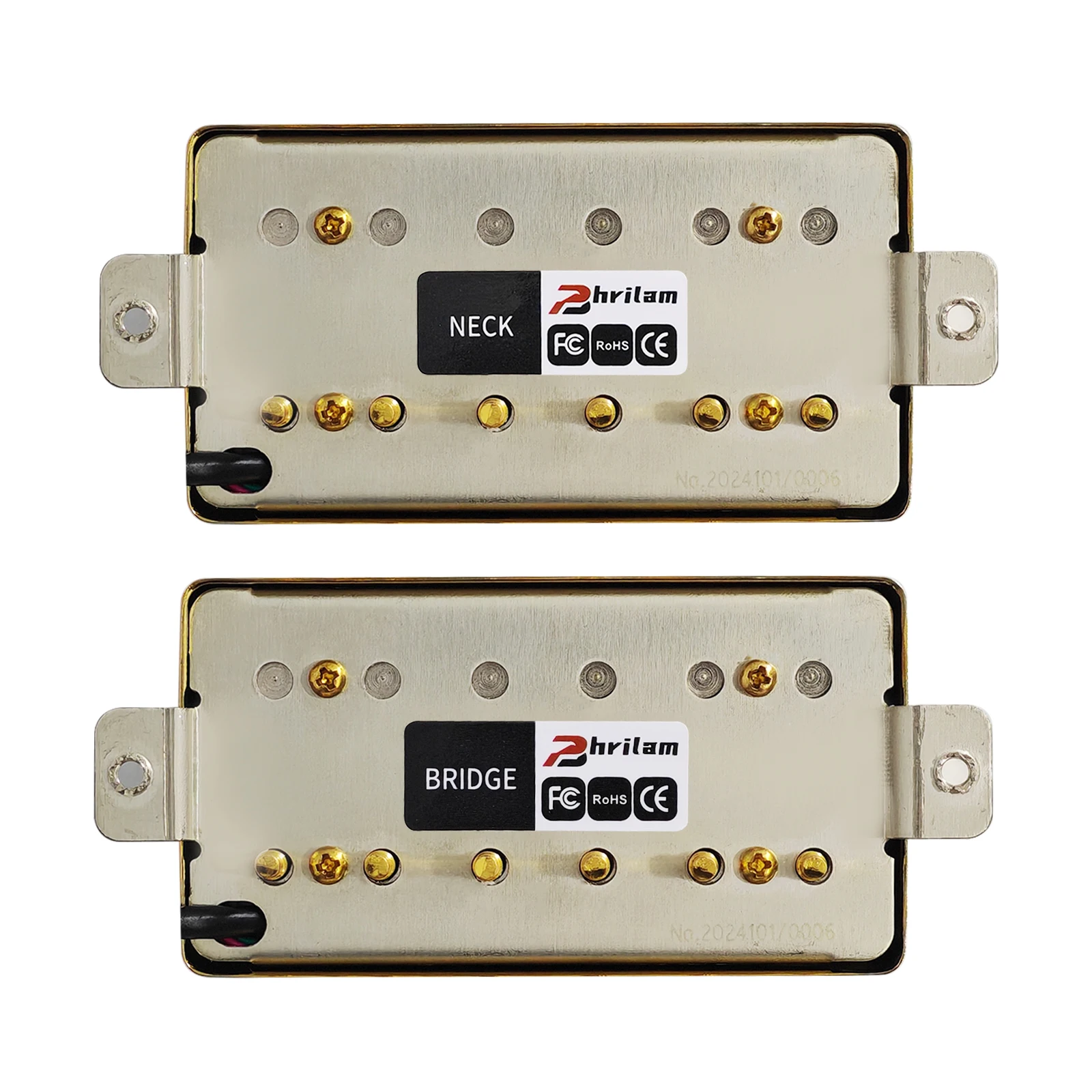 Gold Humbucker Set for Electric Guitar 2 Gold Humbucker Set for Electric Guitar - Image 2
