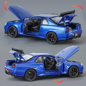 Vibrant Blue Nissan GTR R34 Skyline Model 13 Sa19bf74ad74141a7b39c4afe5197079fy