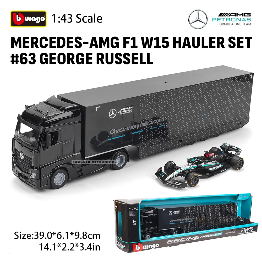 Mercedes-AMG F1 W15 Hauler Die-Cast Set 1:43 Scale 1 Mercedes-AMG F1 W15 Hauler Die-Cast Set 1:43 Scale