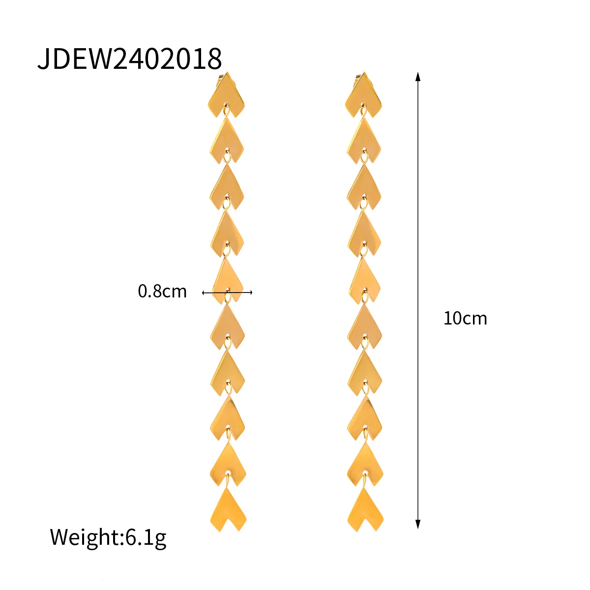 Stainless Steel Gold Arrowhead Earrings 6 Stainless Steel Gold Arrowhead Earrings - Image 6