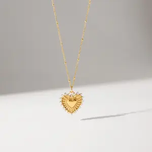 Gold-tone Stainless Steel Heart Necklace JDN0108033 10 Sa251e8a7be274460af384ed962c542ffv