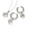 Elegant Stainless Steel and Glass Jewelry Set