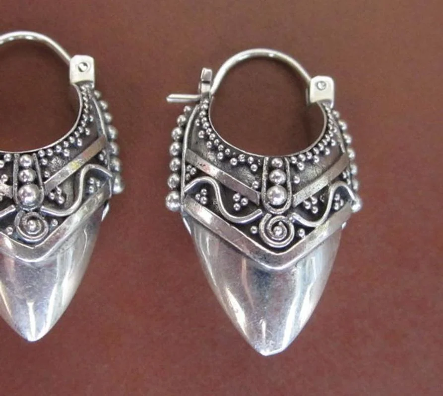 Silver Filigree Drop Earrings for Women 5 Silver Filigree Drop Earrings for Women - Image 5