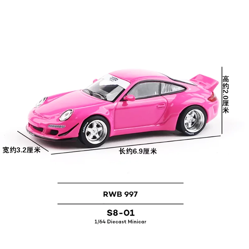 Pink 1:64 Scale Diecast Porsche 997 RWB Model 4 Pink 1:64 Scale Diecast Porsche 997 RWB Model - Image 4