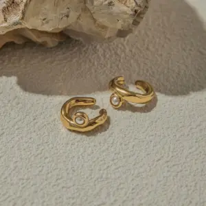 Gold Stainless Steel Pearl Clip Earrings 10 Sa2e8f867a96544769dd0815ecccc89edq