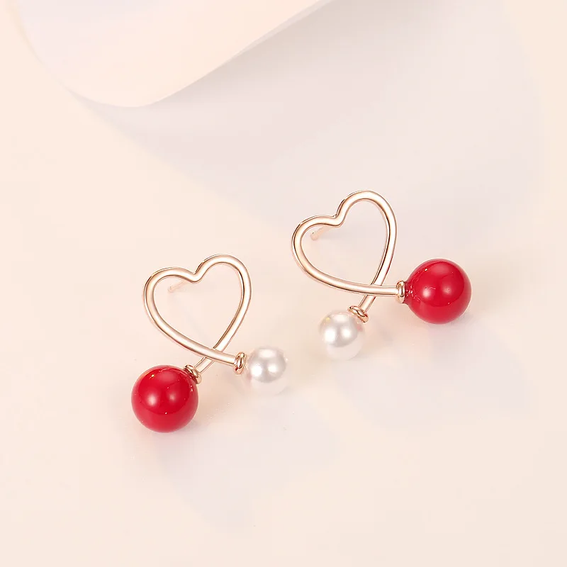 Heart-Shaped Pearl Earrings with Silver or Rose Gold 7 Heart-Shaped Pearl Earrings with Silver or Rose Gold - Image 7