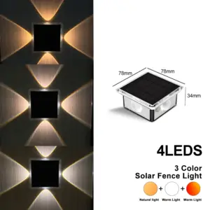 Colorful Solar Fence Light with 4 LEDs 16 Sa304bb6decae426999cbce07b26bbd02j