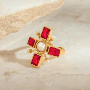 Vintage Gold-Tone Stainless Steel Women's Ring 11 Sa31e6ed0d09f402d96fbe81a4561dd73D