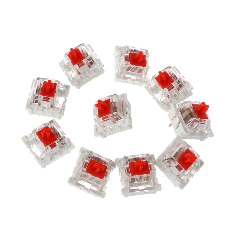 Set of 10 Red Mechanical Switches for Custom Keyboards 1 Set of 10 Red Mechanical Switches for Custom Keyboards