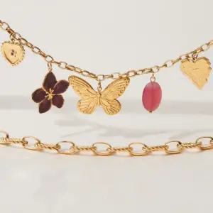 Stainless Steel Butterfly Charm Bracelet 14 Sa3468528be5e4b30aadf5238ee4ab58f2