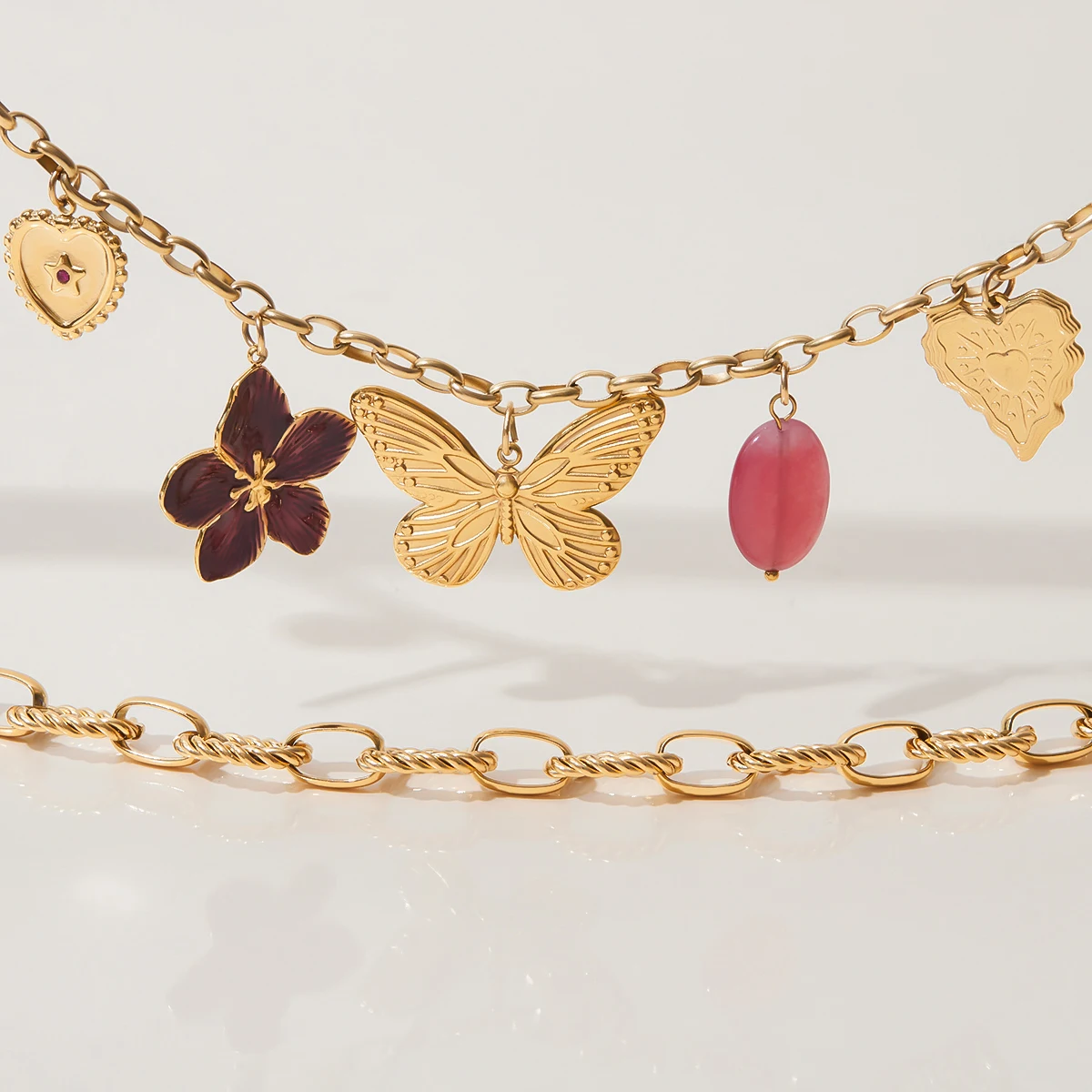 Stainless Steel Butterfly Charm Bracelet 6 Stainless Steel Butterfly Charm Bracelet - Image 6