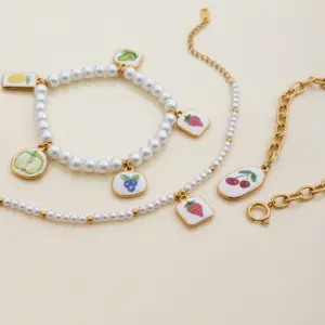 Fruit-Themed Stainless Steel Bracelet 14 Sa35c92e23b984061ac317226a7357dbeV