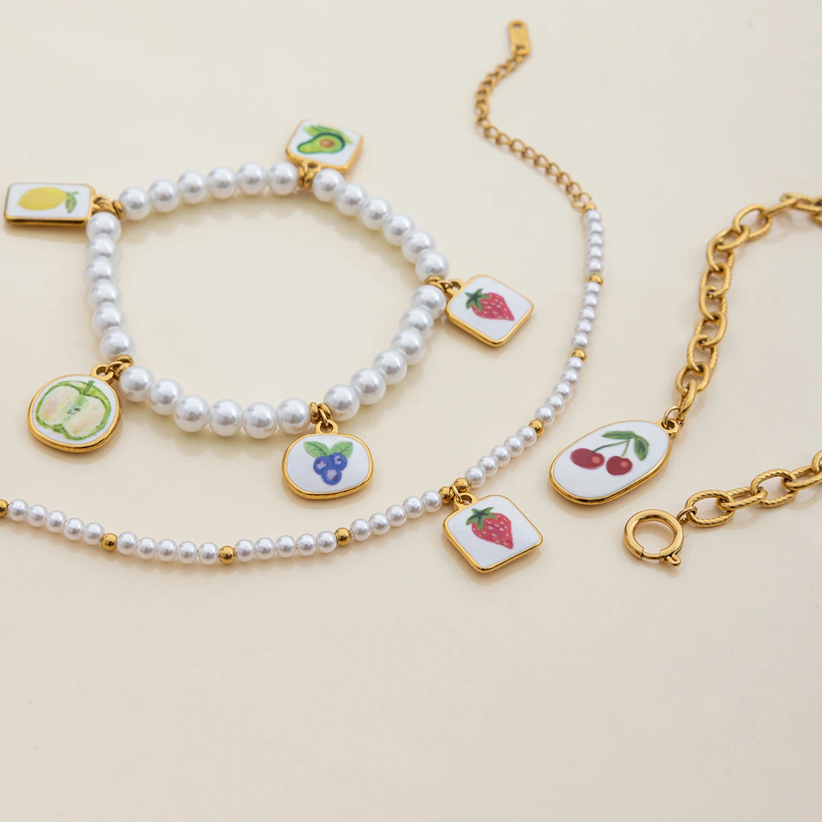 Fruit-Themed Stainless Steel Bracelet 6 Fruit-Themed Stainless Steel Bracelet - Image 6