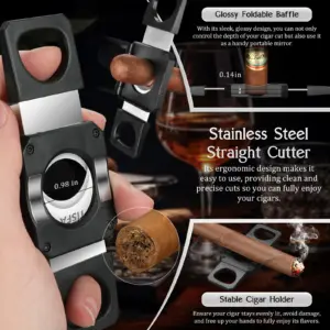Black Portable Cigar Humidor with Accessories 13 Sa363fcd11b8d42c7a3b0707ff8edcfb0I