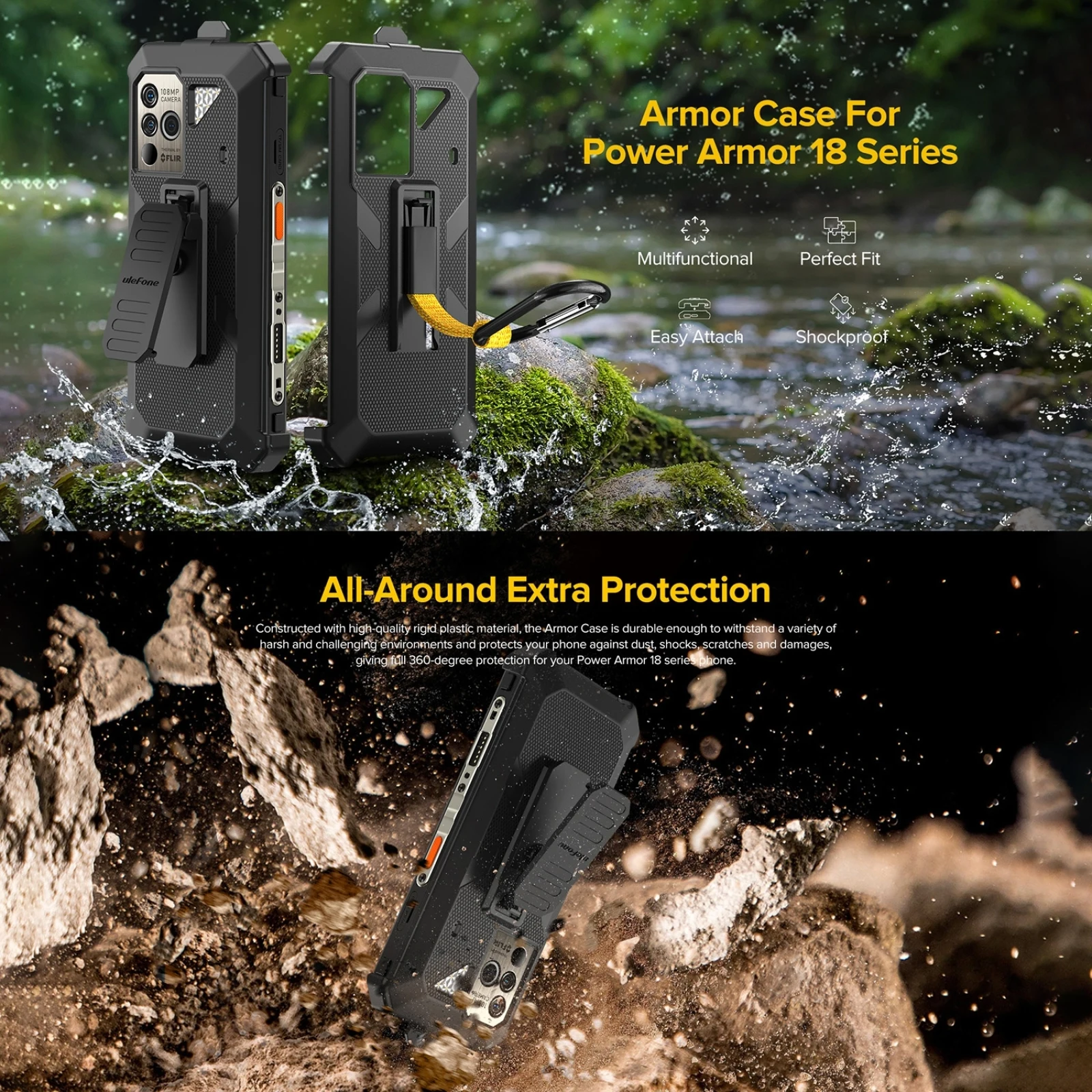 Rugged Black Ulefone Power Armor 19 Case 3 Rugged Black Ulefone Power Armor 19 Case - Image 3