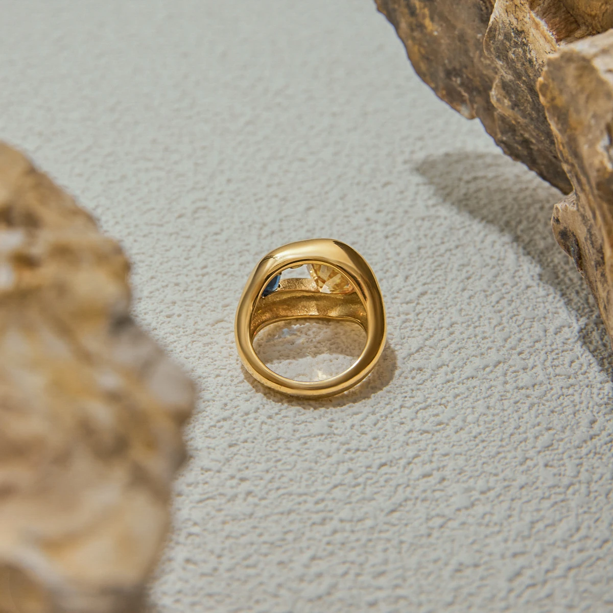 Minimalist Stainless Steel Gold Zircon Ring for Women 5 Minimalist Stainless Steel Gold Zircon Ring for Women - Image 5