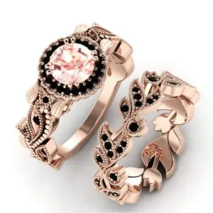 Vintage Rose Gold Floral Ring Set for Women 7 Sa3c5ffcde86745bca416b684ccc7f9a3p