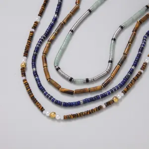 Vintage Gold Stainless Steel Beaded Necklace JDN0112006-S 11 Sa3d87478faca441d8d2a01499a8fde64I