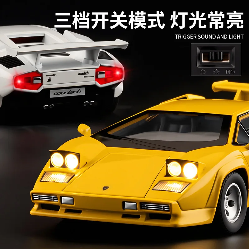 Vibrant Yellow Lamborghini Countach LP5000s 1:24 Diecast 3 Vibrant Yellow Lamborghini Countach LP5000s 1:24 Diecast - Image 3