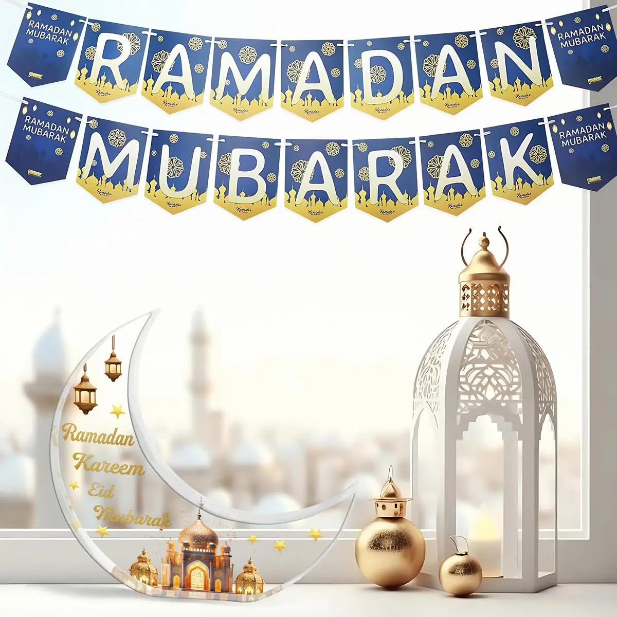 Ramadan Eid Crescent Moon Decor DM-512 5 Ramadan Eid Crescent Moon Decor DM-512 - Image 5