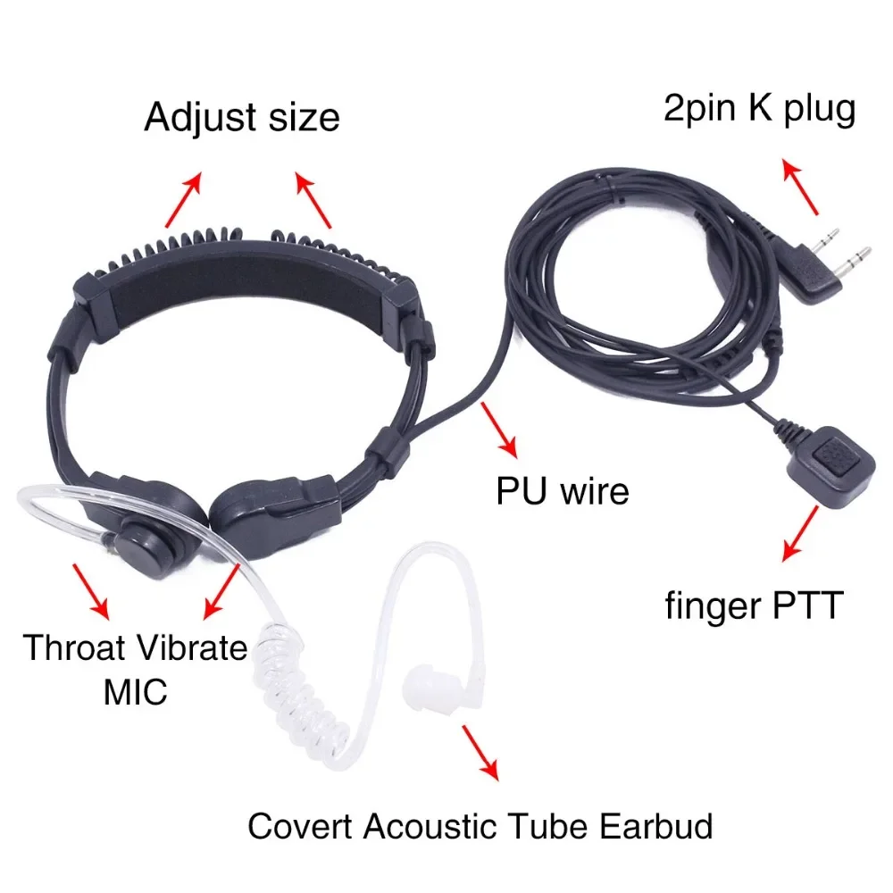 Extendable Acoustic Throat Microphone Headset 2 Extendable Acoustic Throat Microphone Headset - Image 2