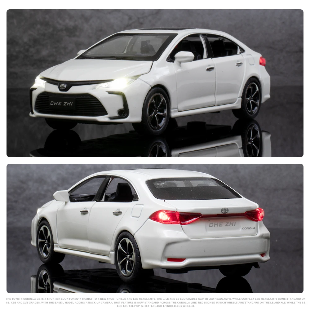 White 1:32 Scale Toyota Corolla Diecast Model 5 White 1:32 Scale Toyota Corolla Diecast Model - Image 5