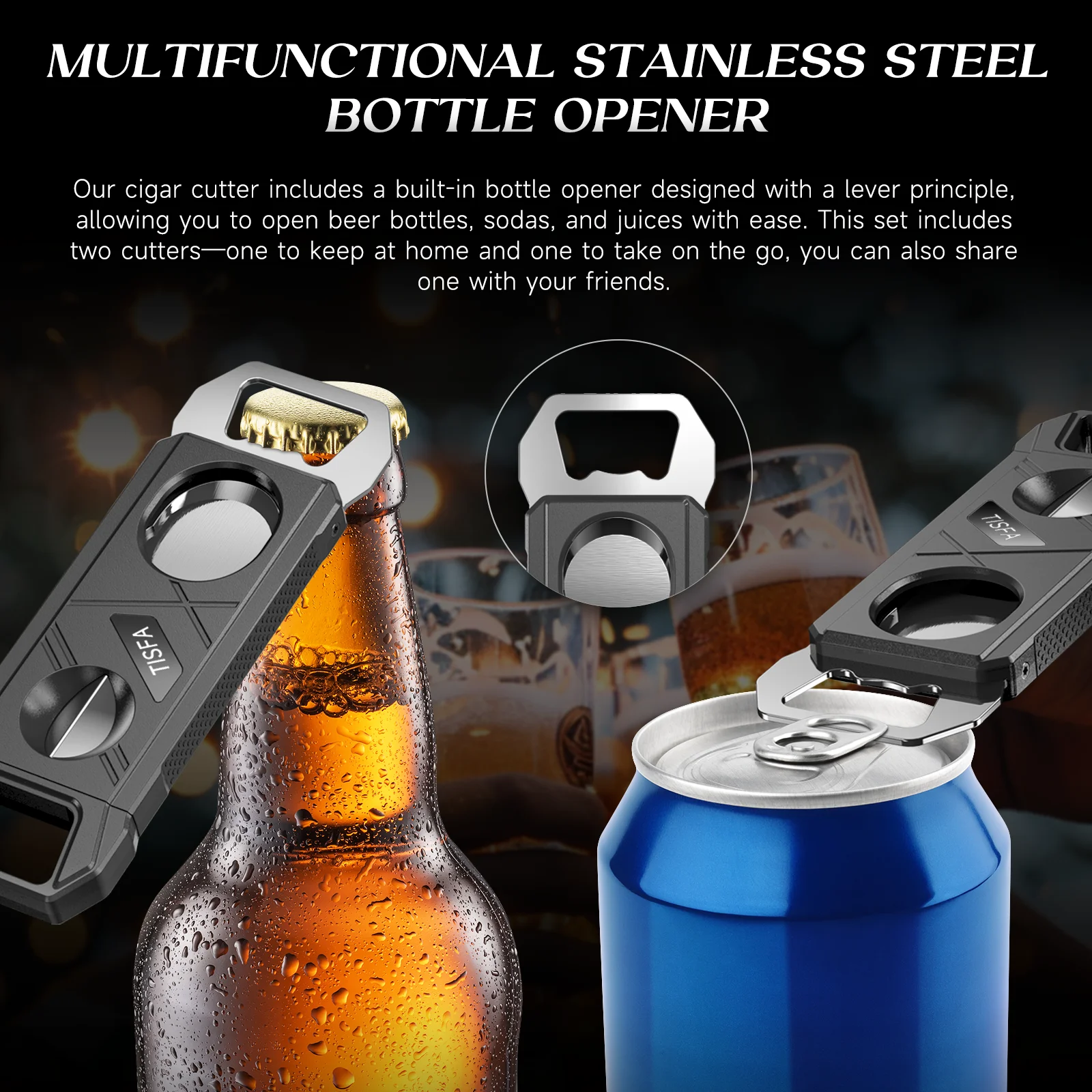 Multifunctional Stainless Steel Cigar Cutter 6 Multifunctional Stainless Steel Cigar Cutter - Image 6