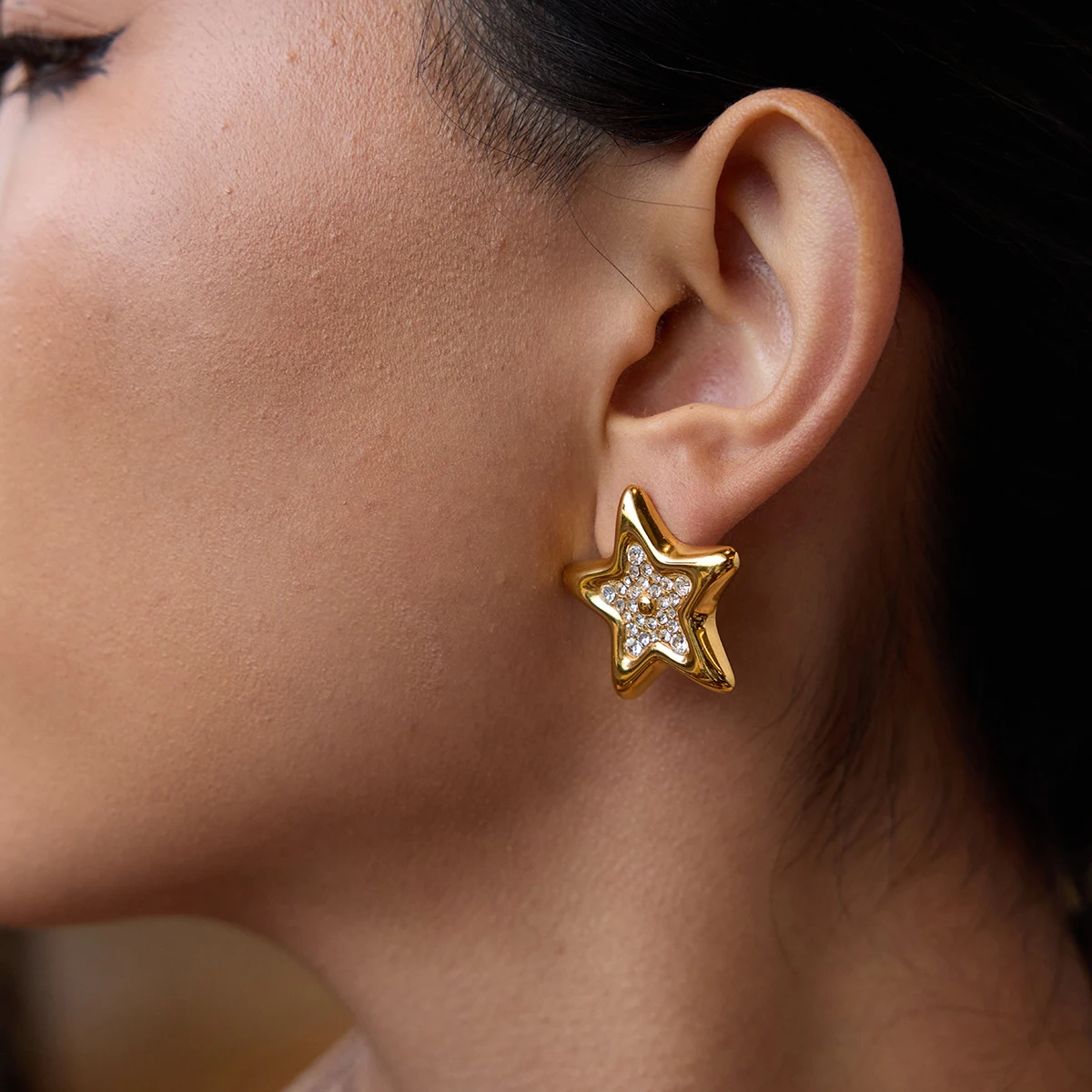 Stainless Steel Star Earrings Set 2 Stainless Steel Star Earrings Set - Image 2