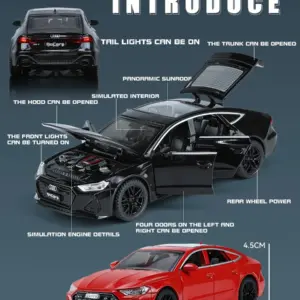 Black Audi RS7 1:32 Scale Diecast Model 10 Sa4a7ac0be9ad4e63bd569e48bf789787J